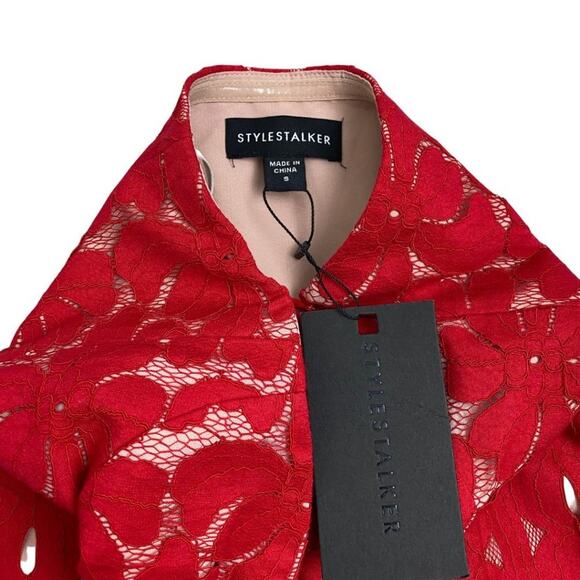 NWT Stylestalker Cassia Lace Strapless Dress Wild Fig Small - Picture 8 of 13